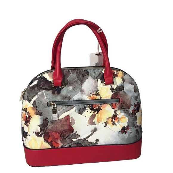 Isabelle Tribal One Leopard Dome Satchel Vegan Gray Watercolor Artsy Tote Bag - Picture 8 of 12